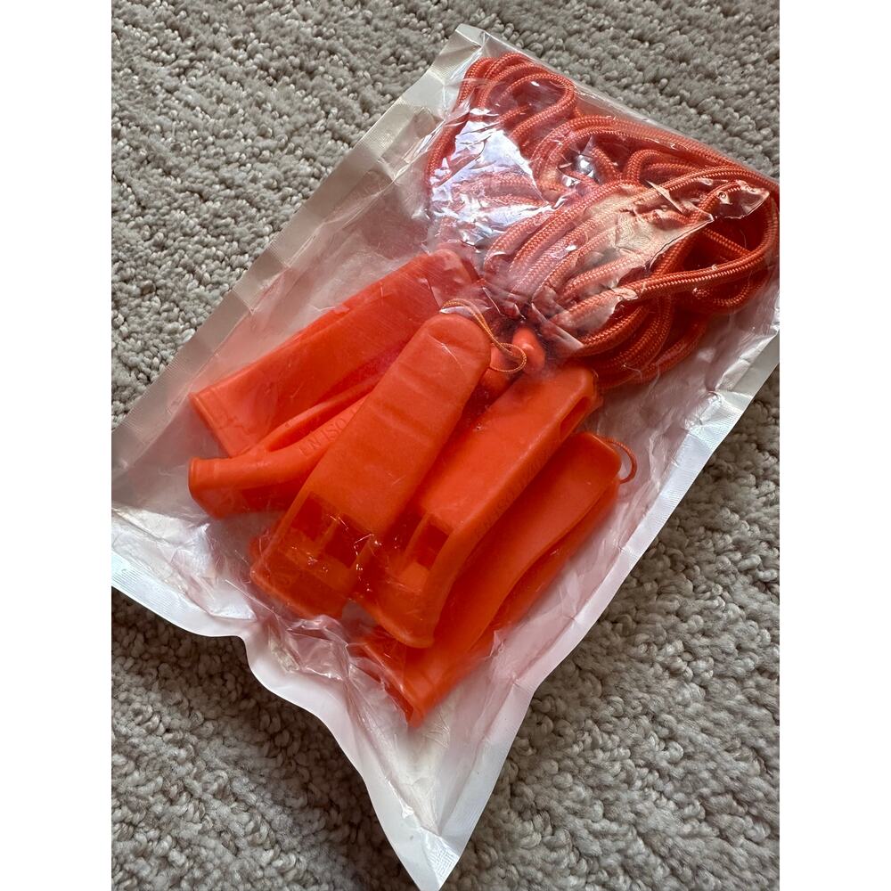 Bright Orange Emergency Whistles – Pack of 6